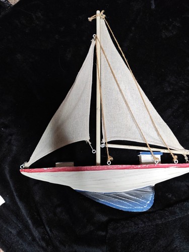 Sailboat wall hanging - wall, painted